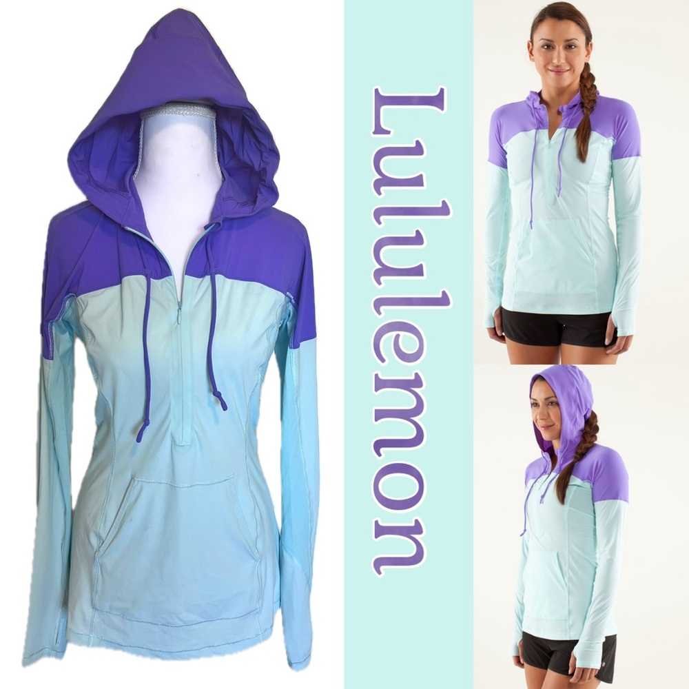Lululemon Quarter Zip Kangaroo & hidden key pockets Thumb holes Pony tail hole